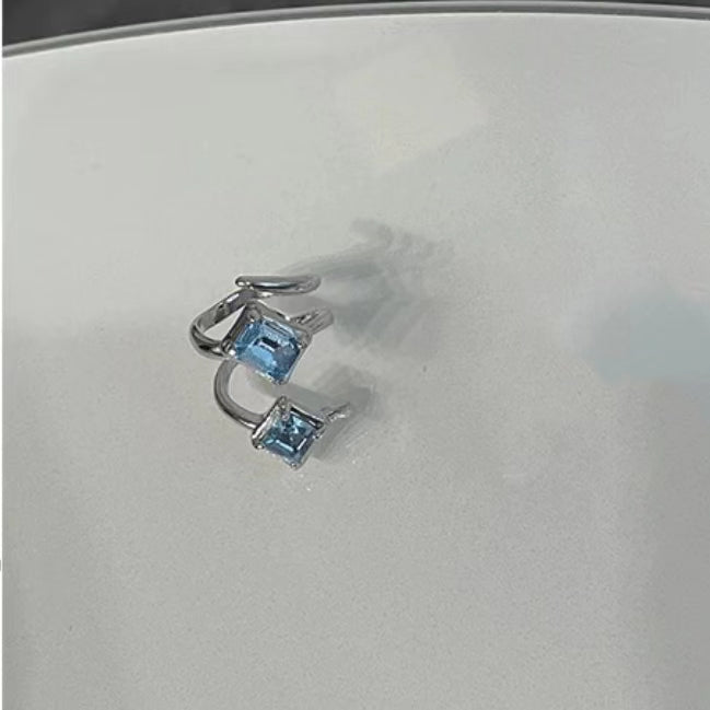 Blue Irregular Metal Ring