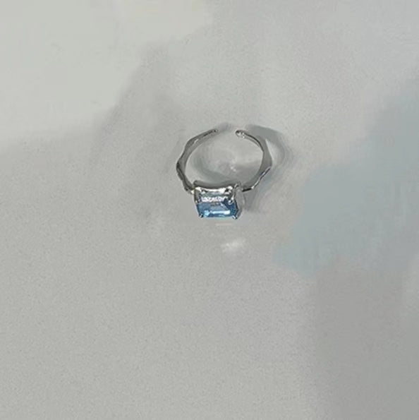 Blue Irregular Metal Ring
