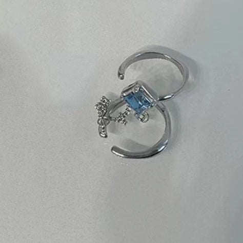 Blue Irregular Metal Ring