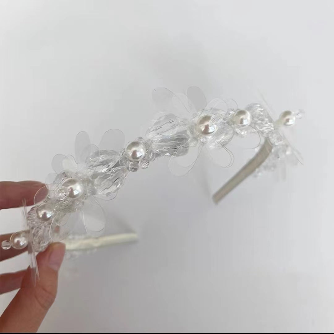 Vintage headband hairpin French transparent delicate Rhinestone temperament hundred headband