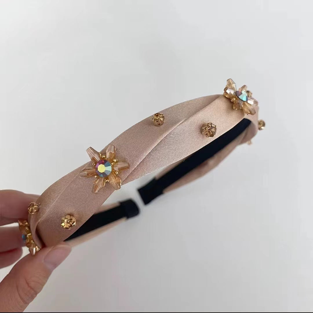 Vintage headband hairpin French transparent delicate Rhinestone temperament hundred headband