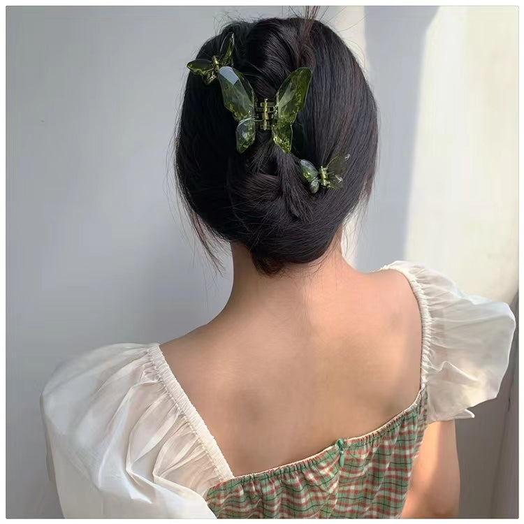 Wizard of Oz ~ butterfly clip. Small fresh transparent forest hairpin