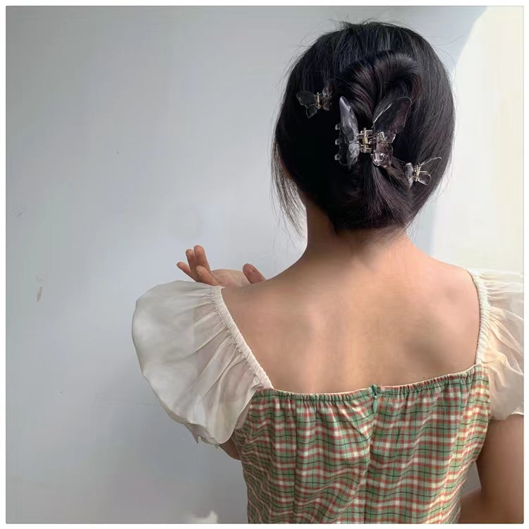 Wizard of Oz ~ butterfly clip. Small fresh transparent forest hairpin