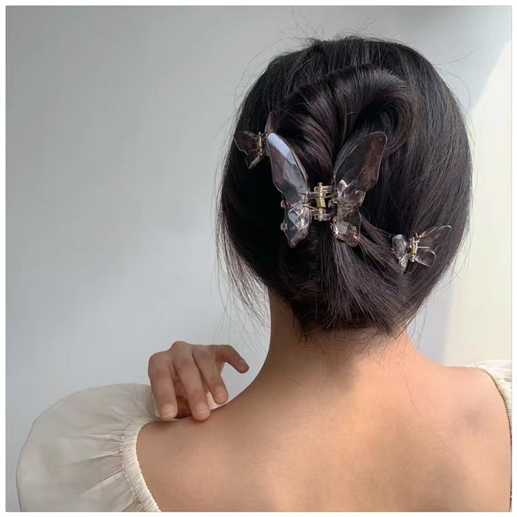 Wizard of Oz ~ butterfly clip. Small fresh transparent forest hairpin
