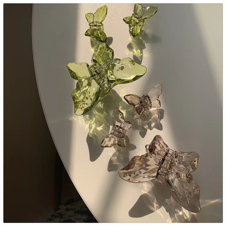 Wizard of Oz ~ butterfly clip. Small fresh transparent forest hairpin
