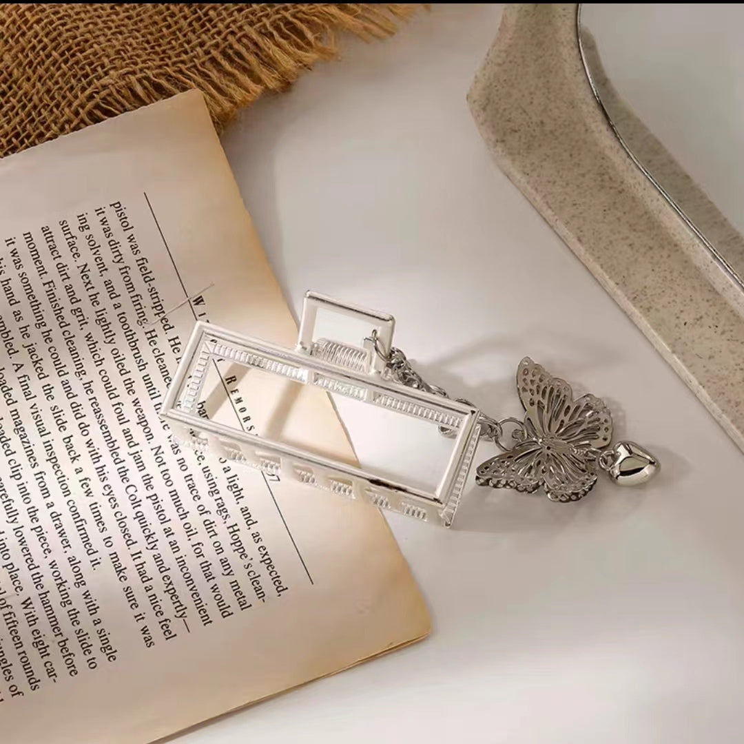 Super fairy romantic Butterfly Love Pendant clip sweet maiden temperament hair clip tassel hairpin plate hair ornament shark clip
