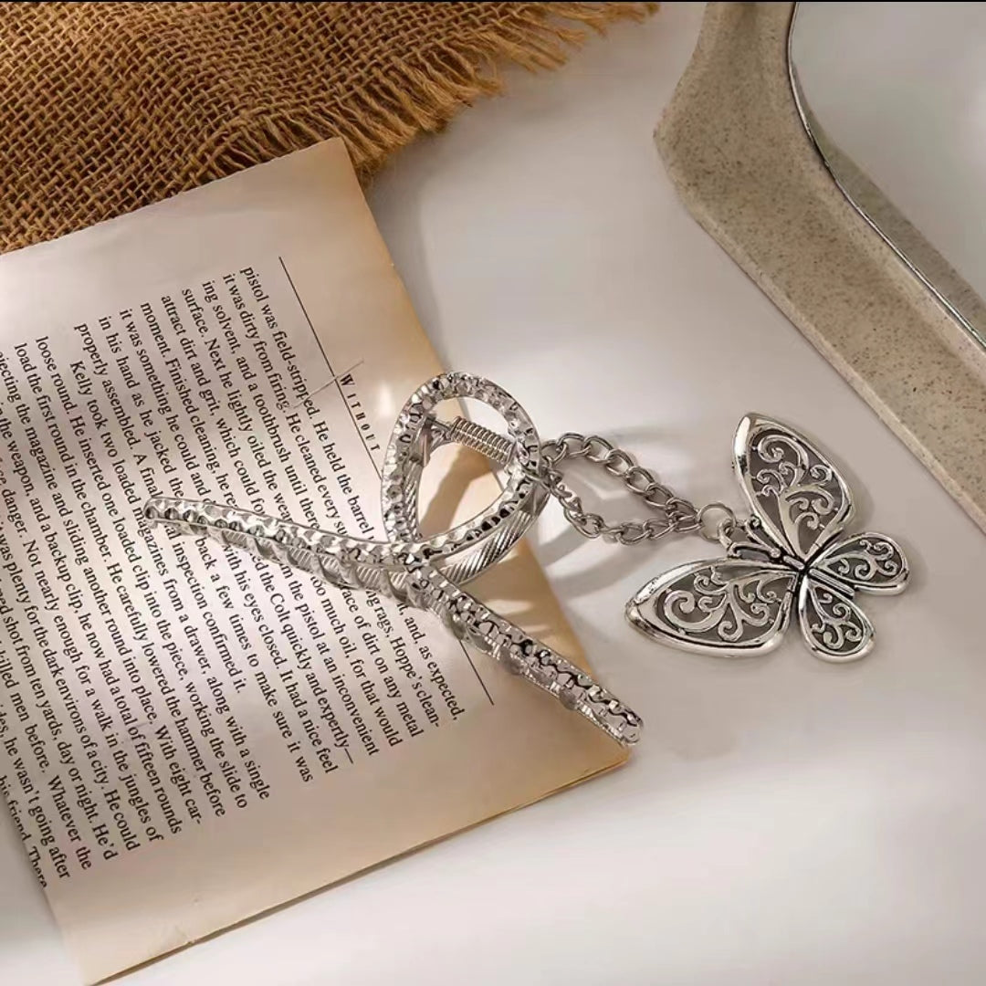 Super fairy romantic Butterfly Love Pendant clip sweet maiden temperament hair clip tassel hairpin plate hair ornament shark clip