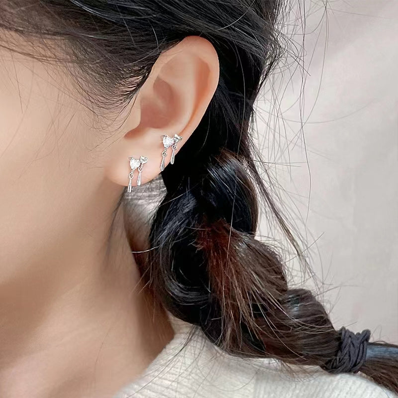 925 Love Earrings Sterling Silver female water drop earrings