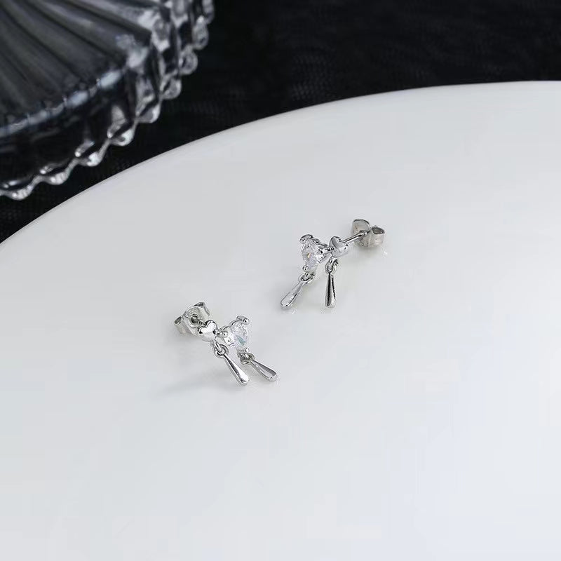 925 Love Earrings Sterling Silver female water drop earrings