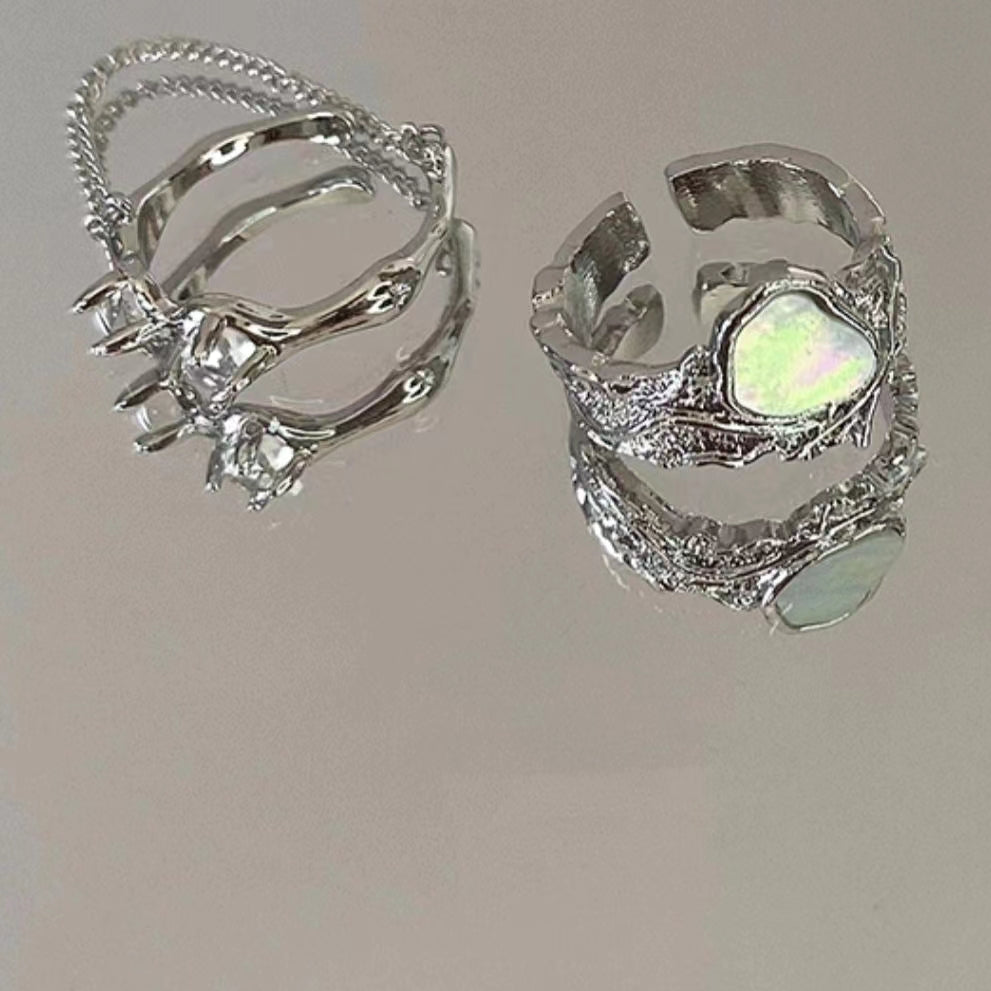 Magic Butterfly reverse design fold Y2K original heavy industry ring personality cool wind closed eyes series