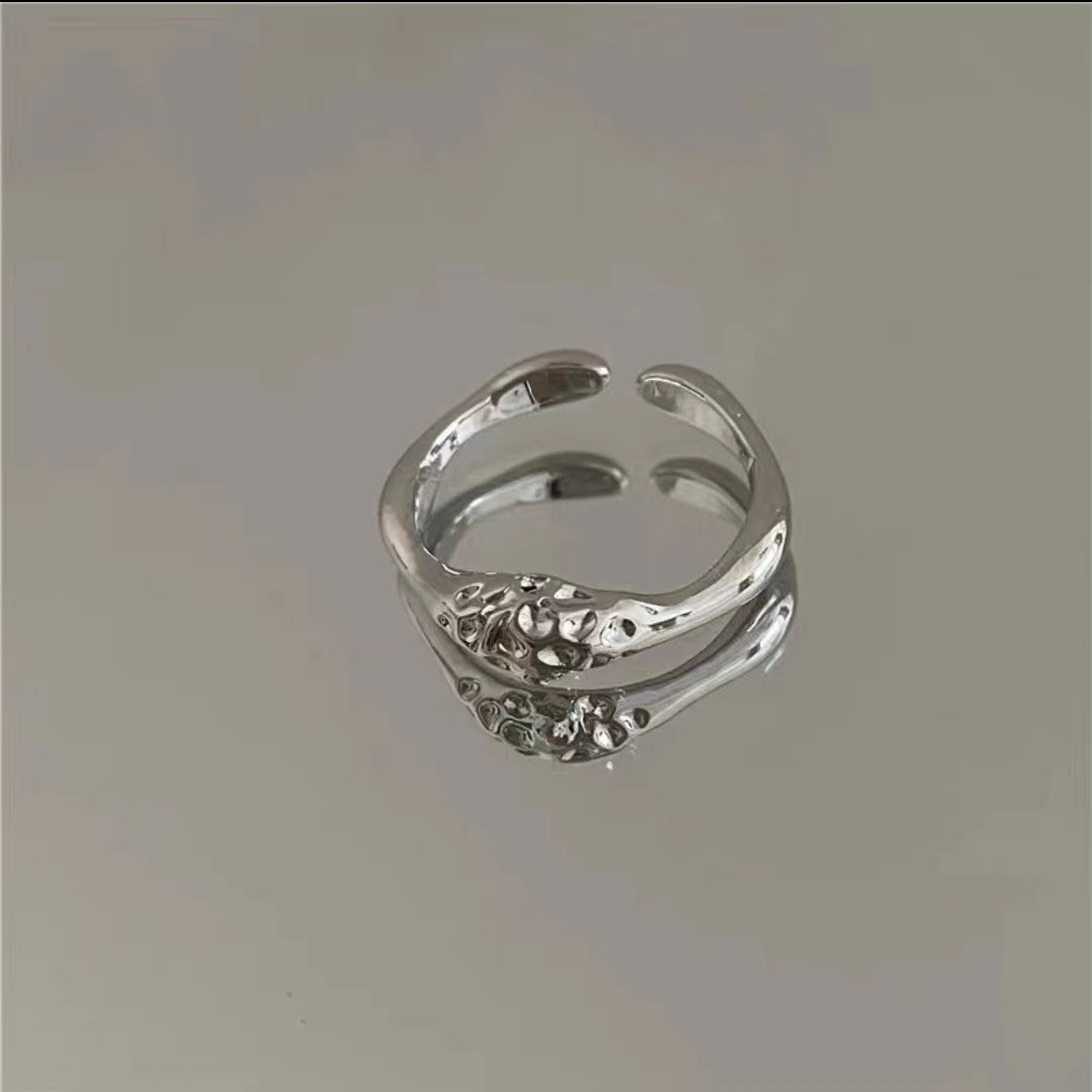 Magic Butterfly reverse design fold Y2K original heavy industry ring personality cool wind closed eyes series