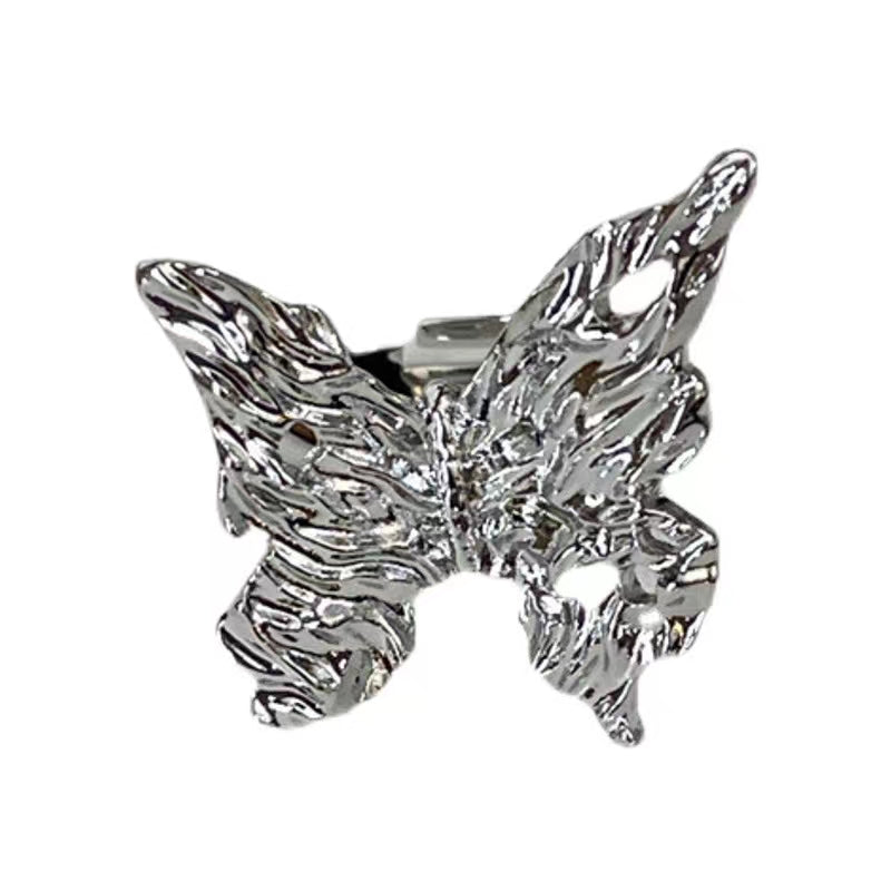 Metal texture butterfly ring, super fairy, delicate texture, cool wind, open ring, dark index finger ring