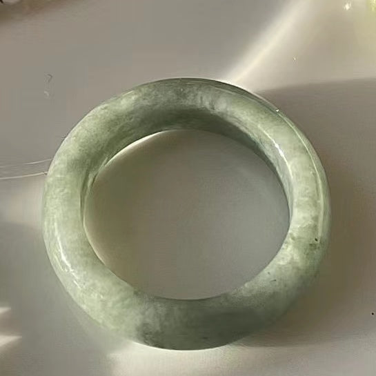 S925 sterling silver ring, small crowd Beaded jade ring (female)
