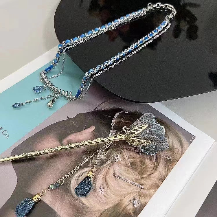 Voyage to the sea | the blue sky is calm, cool girl Y2K Necklace