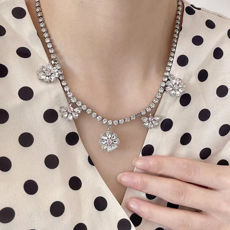 Diamond Butterfly hollow crystal Tassel Earrings asymmetric Earrings long exaggerated