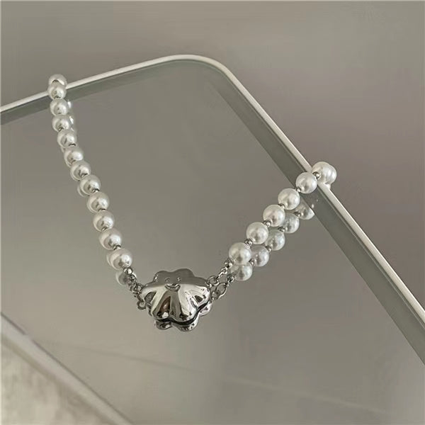 Personalized design: Pearl Starfish Earrings, the same necklace, smiling face, temperament, earrings, earrings, female