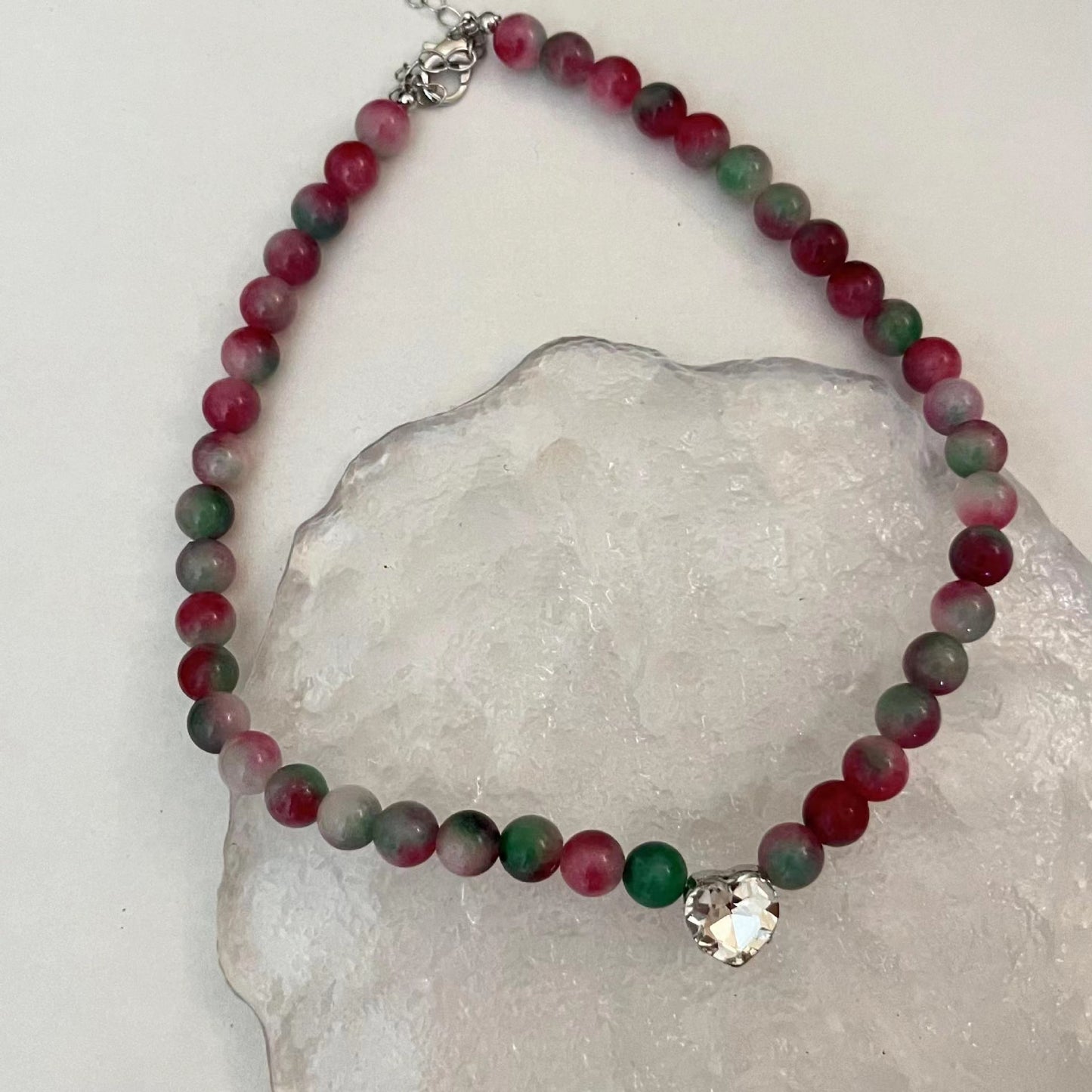 Original design: new Chinese run away pink love zircon spice pendant design: fashionable collarbone Necklace