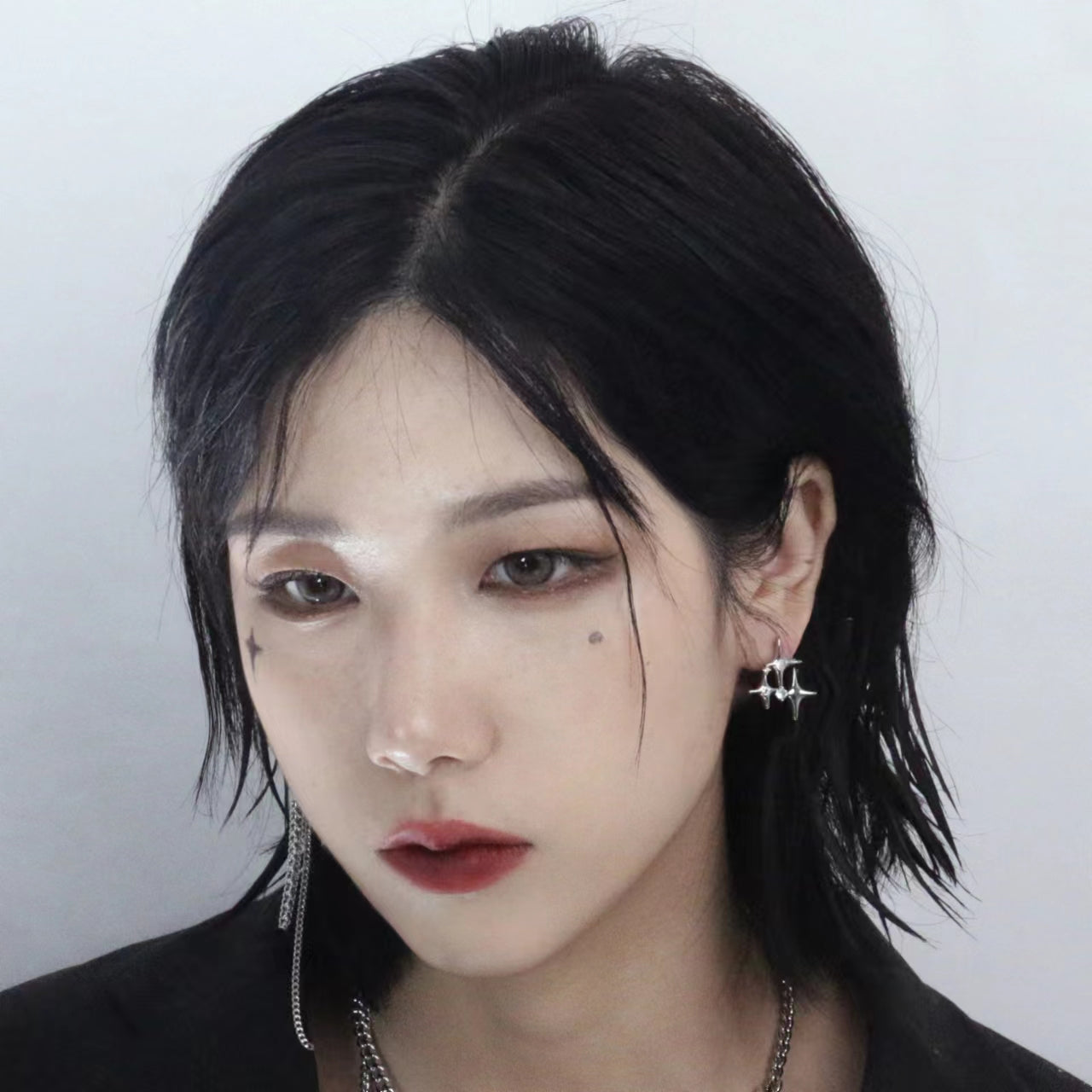 Original design star tassel asymmetric earrings female senior retro exaggerated unique minority