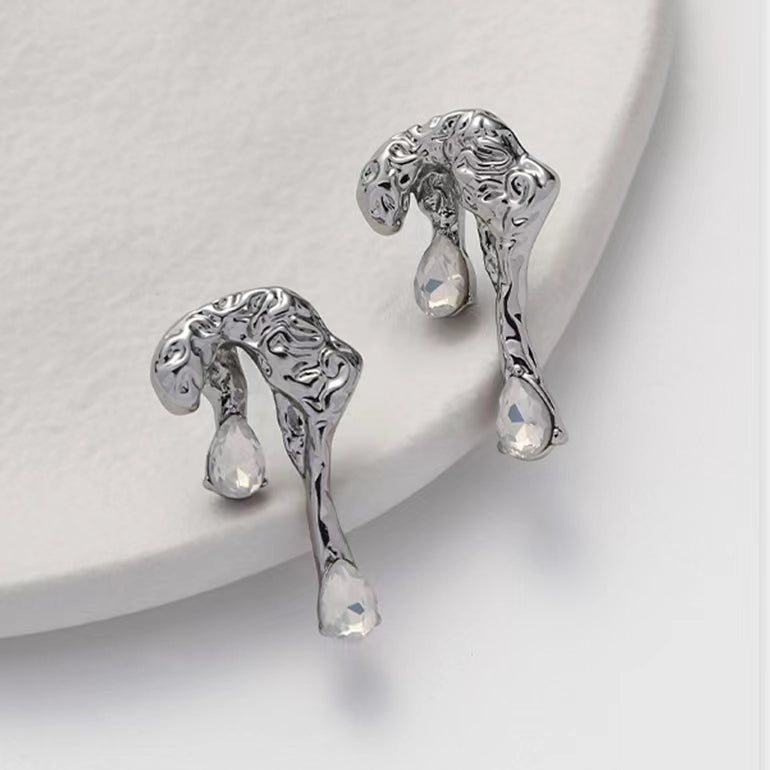 Wrinkle texture style earrings Small number design earrings High quality fashion