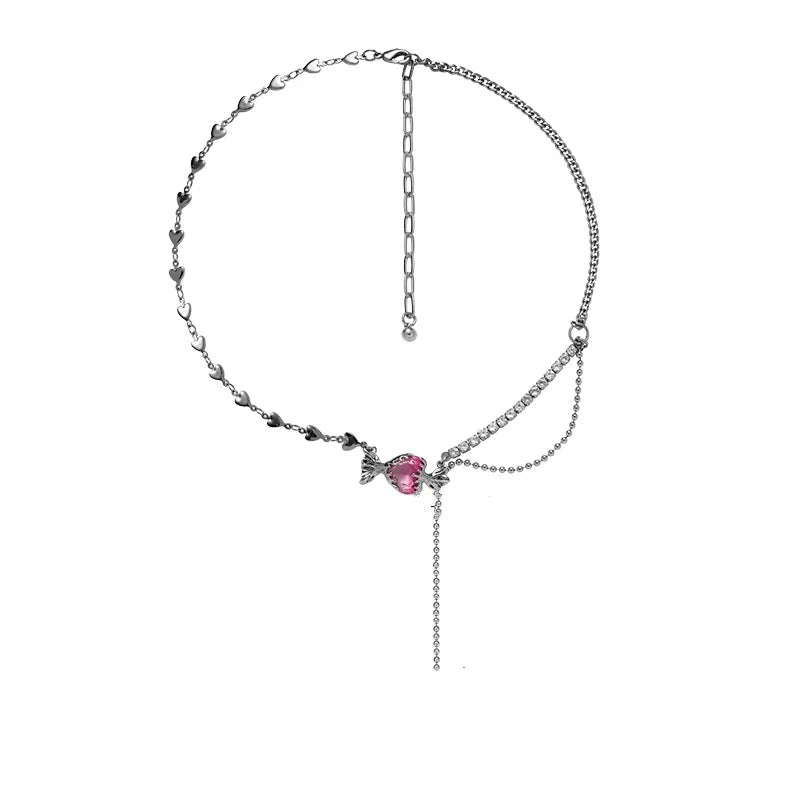Love candy series necklace female new Chinese minority sweet cool princess