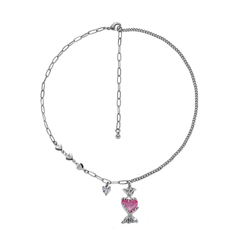 Love candy series necklace female new Chinese minority sweet cool princess