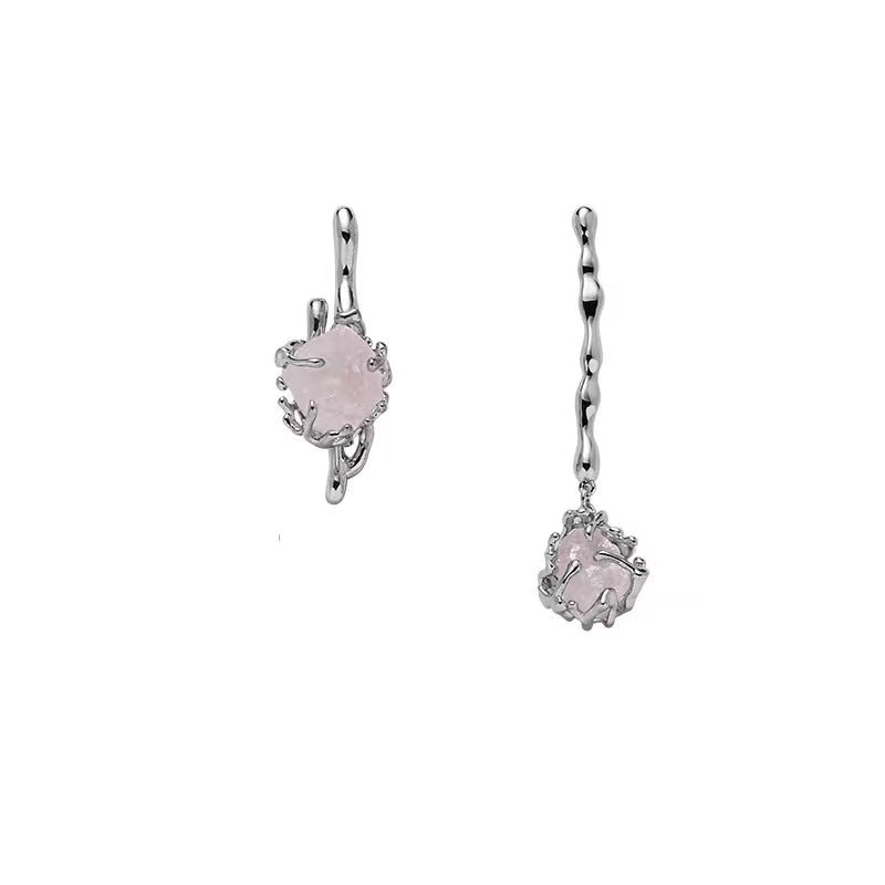 Original Metal Rose Series Earrings Female New Chinese Niche Design Advanced Sense S925 Silver