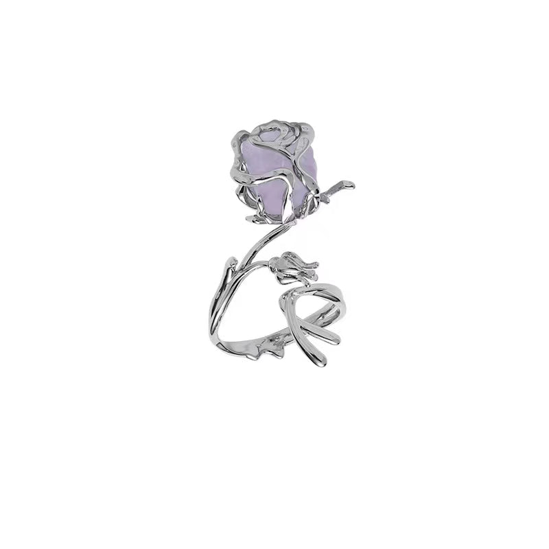 Original Metal Rose Series Earrings Female New Chinese Niche Design Advanced Sense S925 Silver