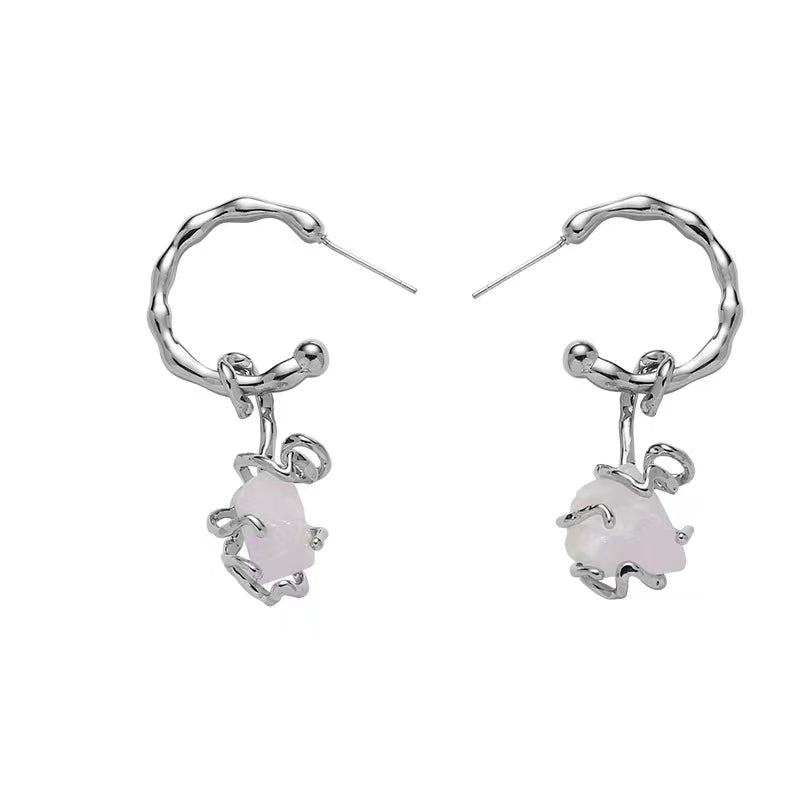 Original Metal Rose Series Earrings Female New Chinese Niche Design Advanced Sense S925 Silver