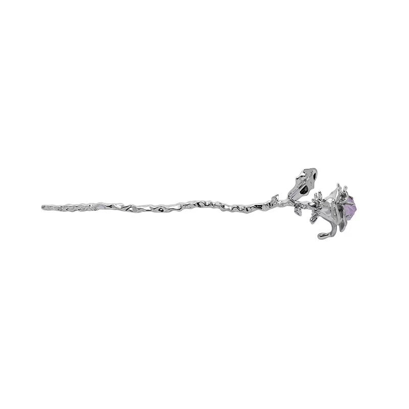 Original Metal Rose Series Earrings Female New Chinese Niche Design Advanced Sense S925 Silver