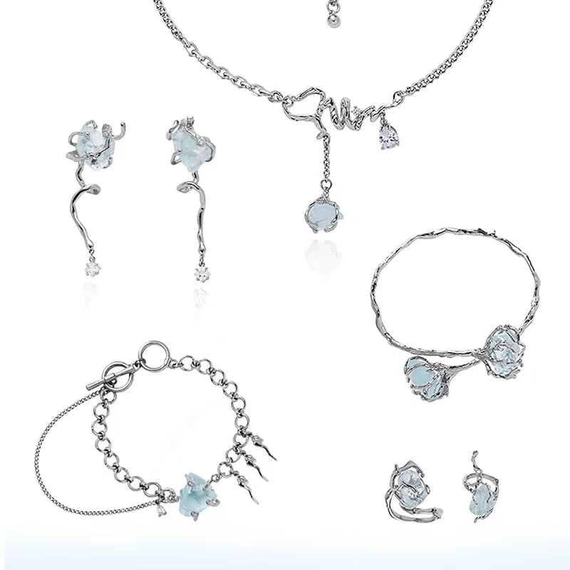 Original blue glacier series necklace female wholesale new Chinese light luxury country tide minority