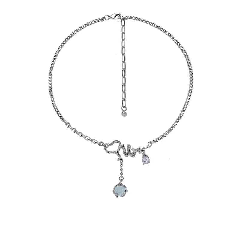 Original blue glacier series necklace female wholesale new Chinese light luxury country tide minority
