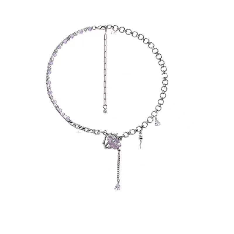 Purple glacier series necklace female new Chinese style sweet cool wind fresh fashion babes necklace