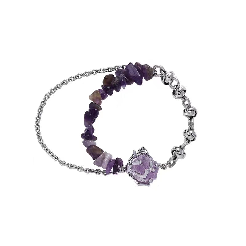 Purple glacier series necklace female new Chinese style sweet cool wind fresh fashion babes necklace