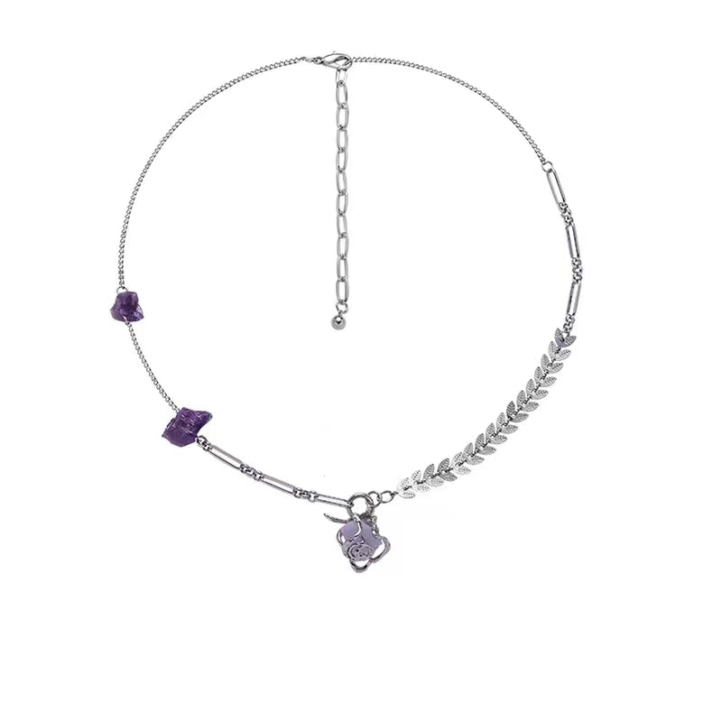 Purple glacier series necklace female new Chinese style sweet cool wind fresh fashion babes necklace