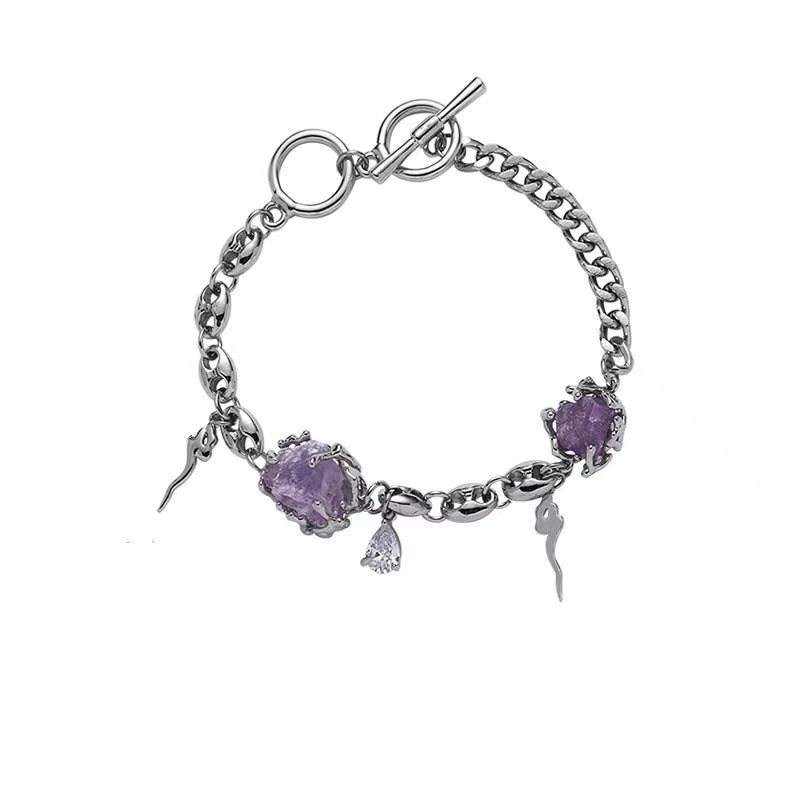 Purple glacier series necklace female new Chinese style sweet cool wind fresh fashion babes necklace