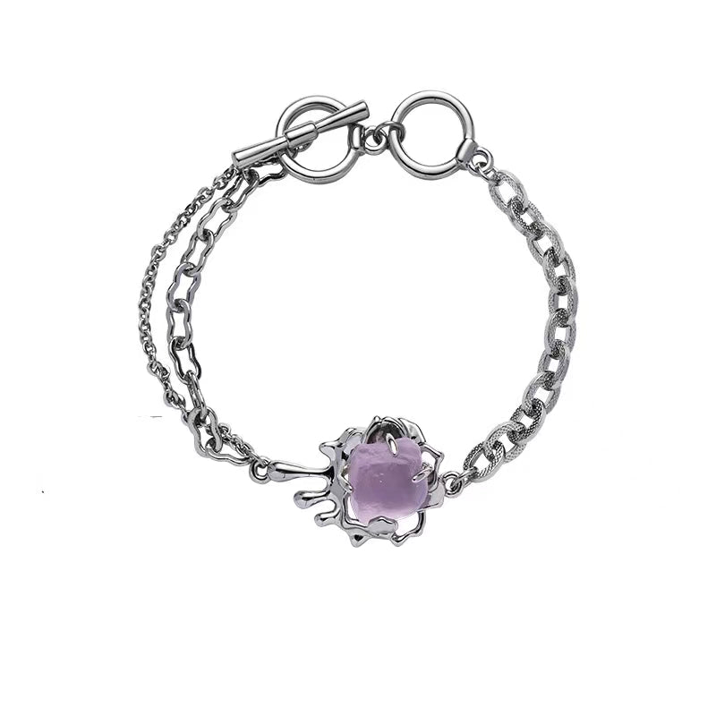 Purple glacier series necklace female new Chinese style sweet cool wind fresh fashion babes necklace