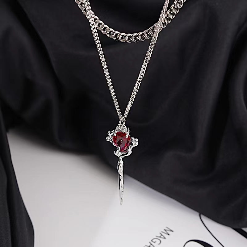 Insomnia artist asymmetric earrings female minority dark 925 silver