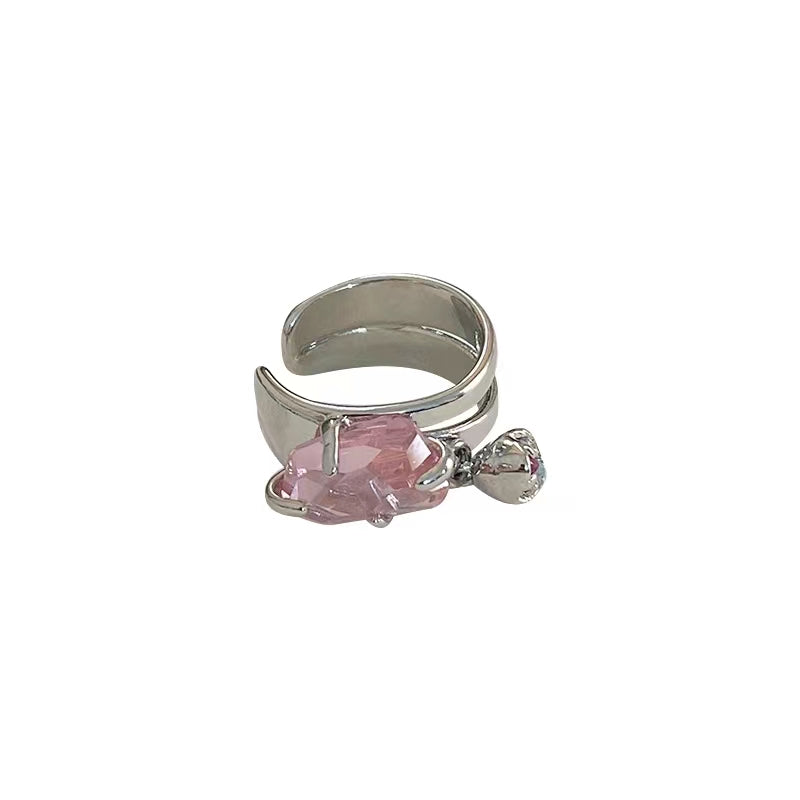 New pink zircon ear bone clip can be used as a tail ring ins personality niche design jewelry