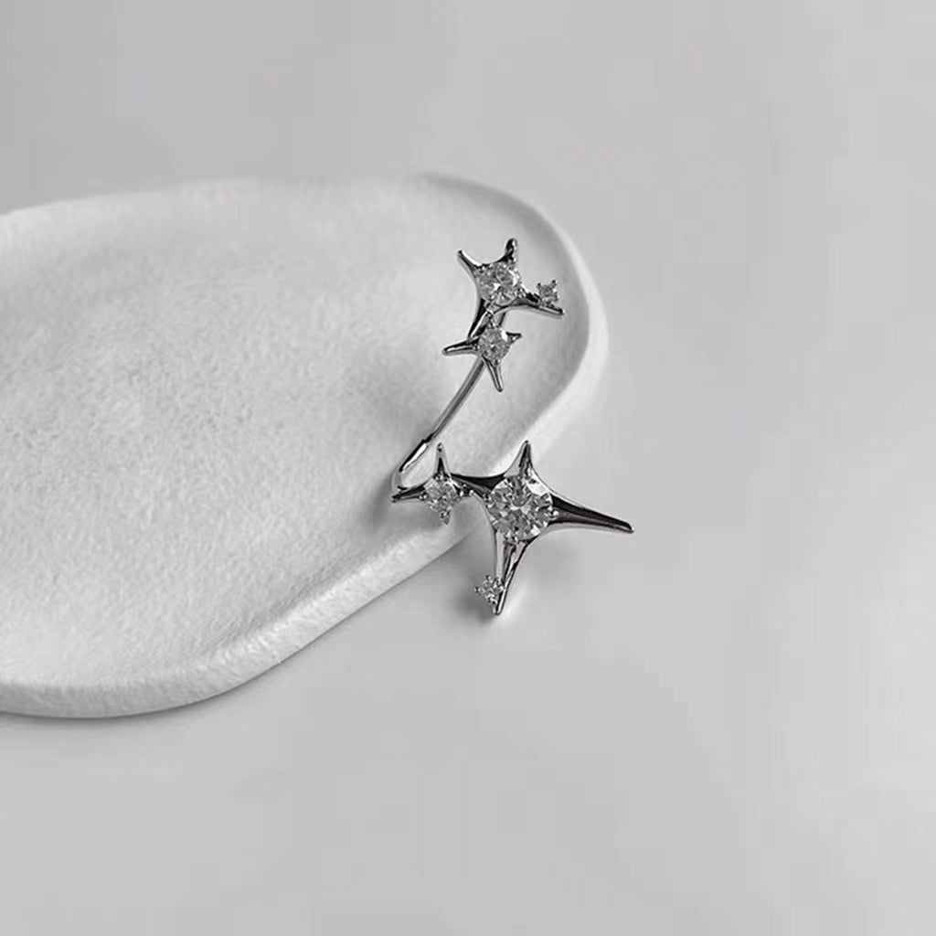 Cool wind, super shiny, star river, irregular cross awn star, integrated ear hook