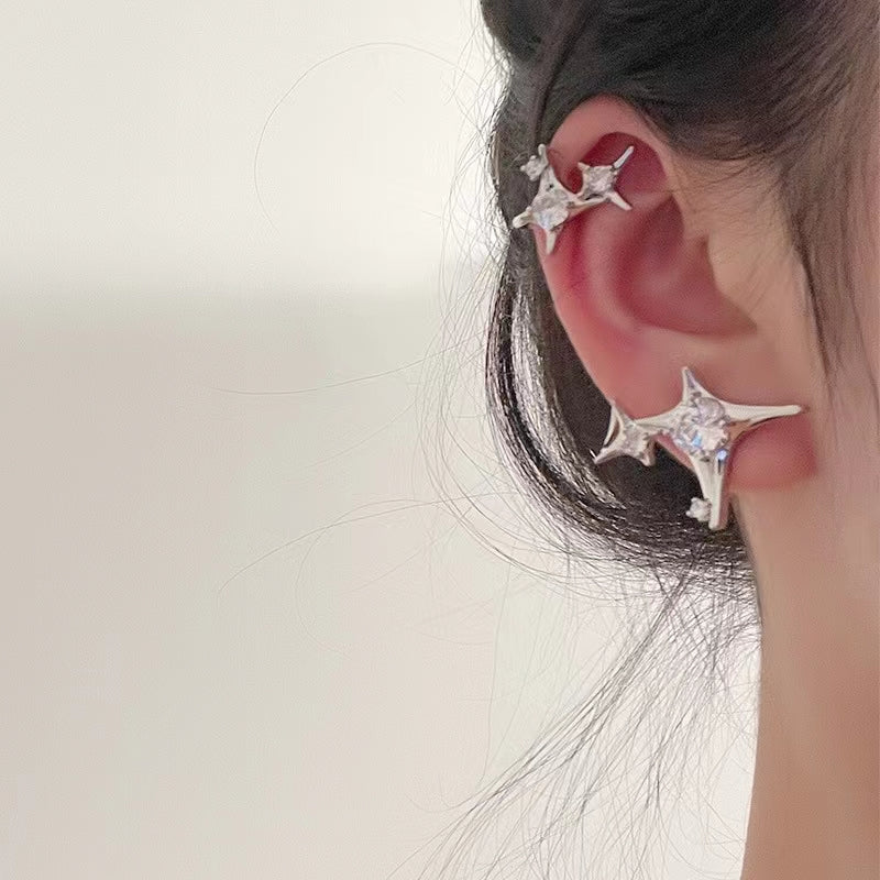 Cool wind, super shiny, star river, irregular cross awn star, integrated ear hook