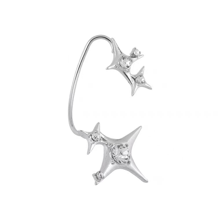 Cool wind, super shiny, star river, irregular cross awn star, integrated ear hook