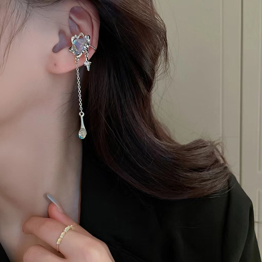 Love Moonlight Stone Earbone Clip with Earhole Free Earclip Female Delicate