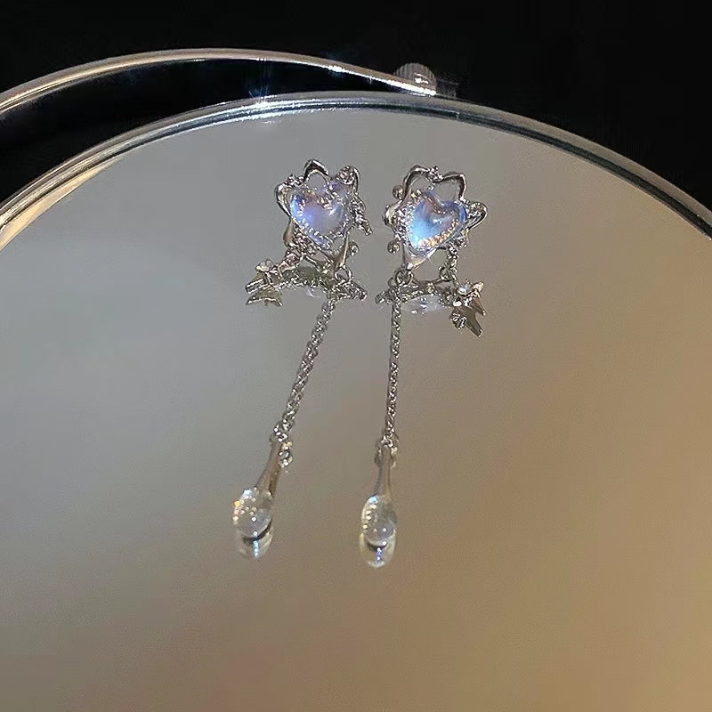 Love Moonlight Stone Earbone Clip with Earhole Free Earclip Female Delicate