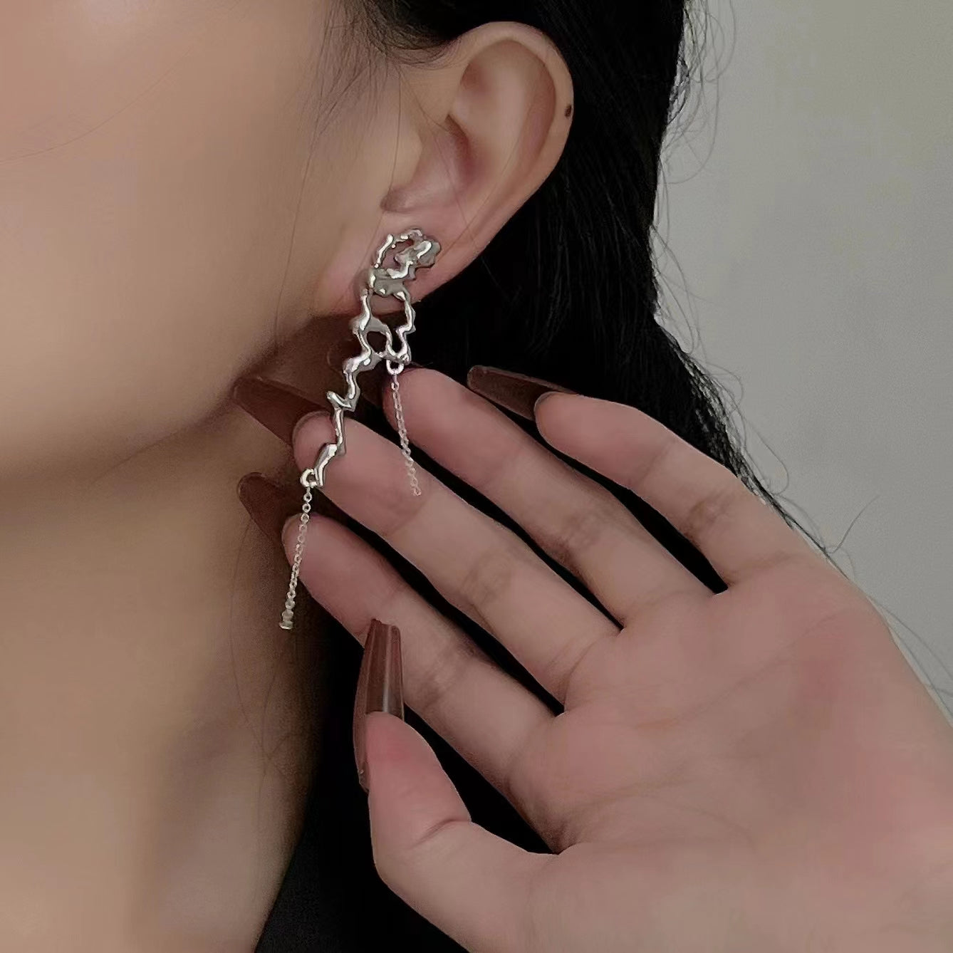 Butterfly Black Diamond Tassel Earrings Female Design Earrings