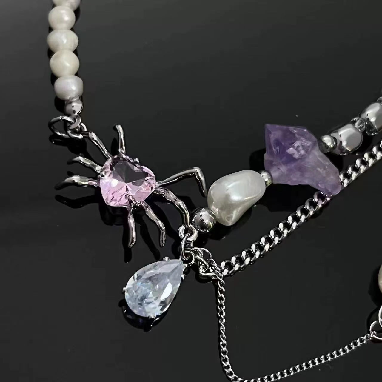 Sweet Cool Pearl Heart Necklace