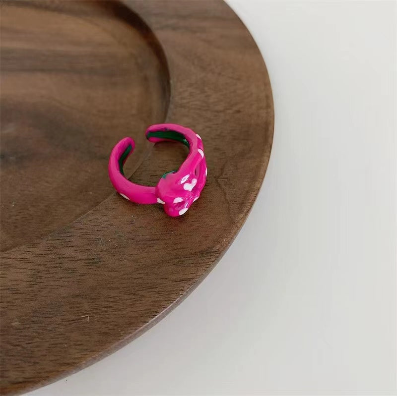Handmade oil dripping non-fading niche design ring