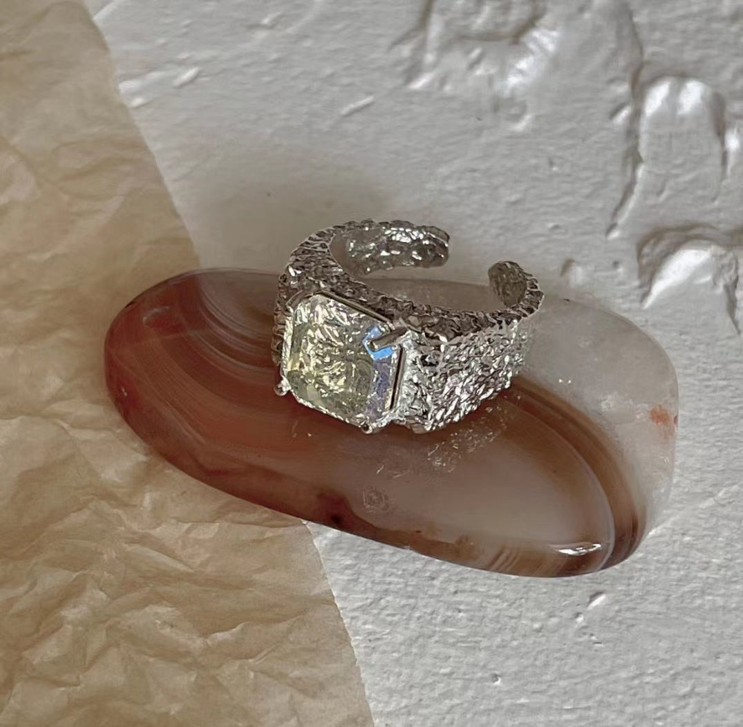 High-class sense of sterling silver plain ring Japanese light luxury exquisite ring