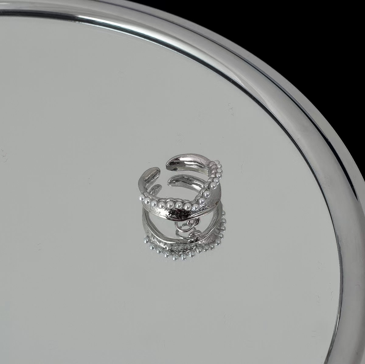 Pearl Irregular Metal Ring