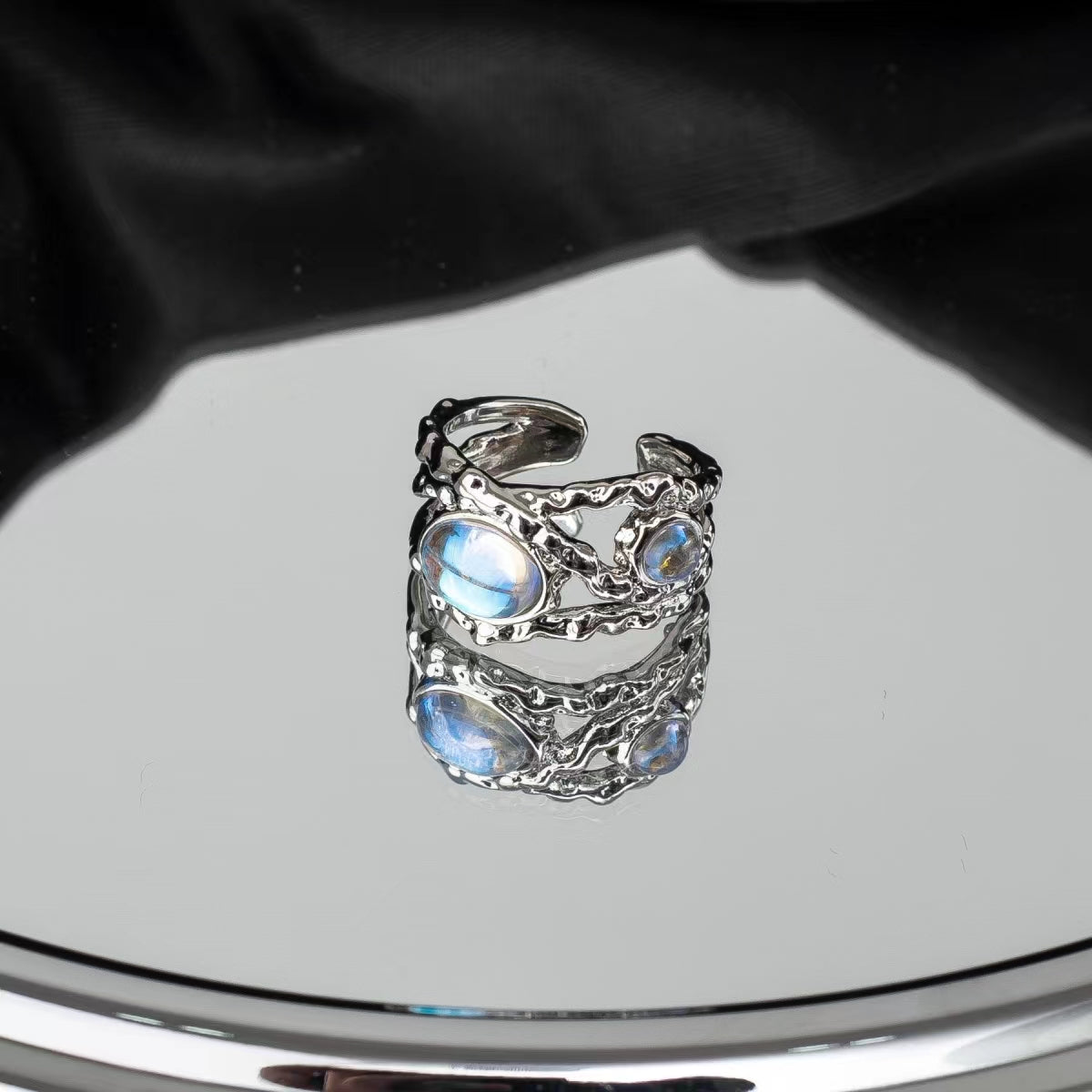 Design cat eye irregular metal ring