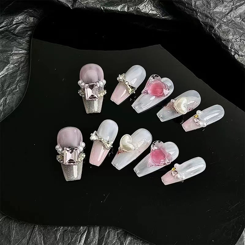 Customized nails with a high sense of taste, hand-painted design nails